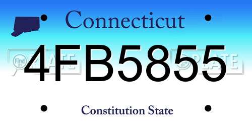 4FB5855 Connecticut License Plate
