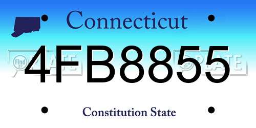 4FB8855 Connecticut License Plate