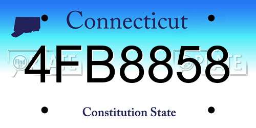4FB8858 Connecticut License Plate