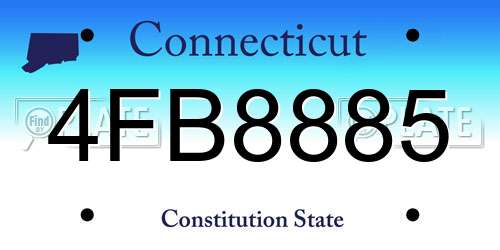 4FB8885 Connecticut License Plate