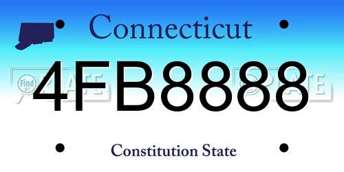 4FB8888 Connecticut License Plate