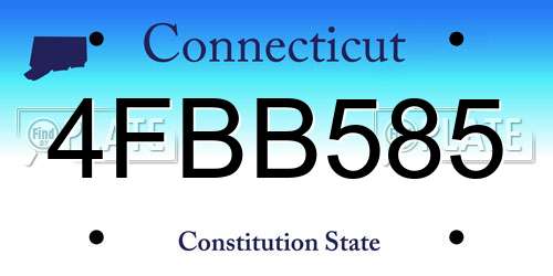 4FBB585 Connecticut License Plate