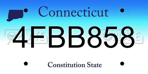 4FBB858 Connecticut License Plate