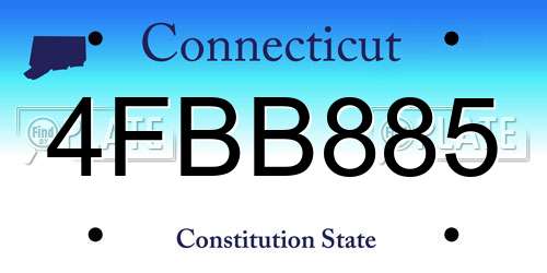 4FBB885 Connecticut License Plate