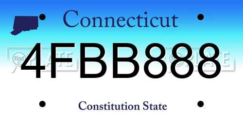 4FBB888 Connecticut License Plate