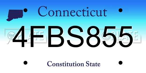 4FBS855 Connecticut License Plate