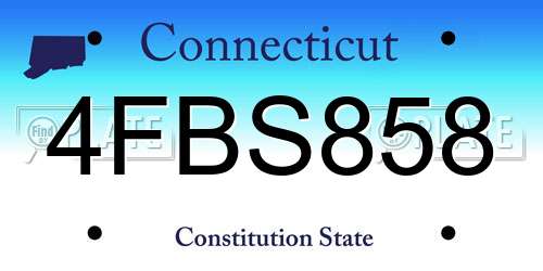 4FBS858 Connecticut License Plate
