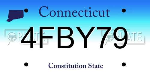 4FBY79 Connecticut License Plate