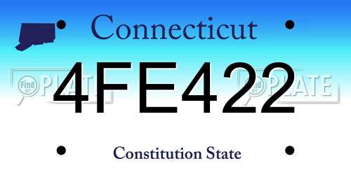 4FE422 Connecticut License Plate