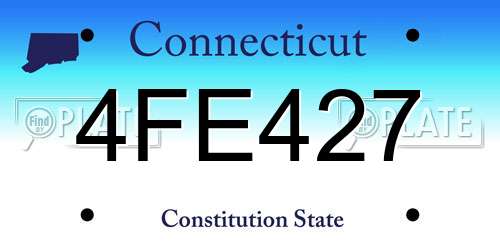 4FE427 Connecticut License Plate