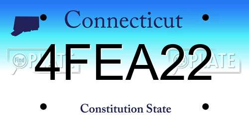 4FEA22 Connecticut License Plate