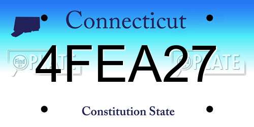 4FEA27 Connecticut License Plate