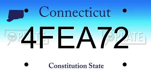4FEA72 Connecticut License Plate
