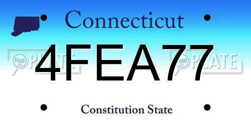 4FEA77 Connecticut License Plate