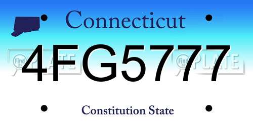 4FG5777 Connecticut License Plate