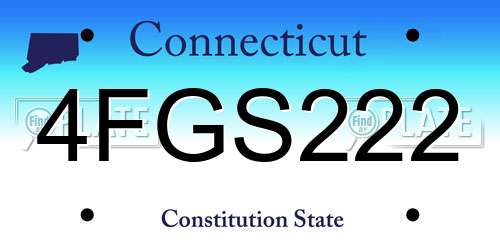 4FGS222 Connecticut License Plate