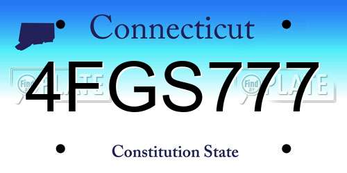 4FGS777 Connecticut License Plate