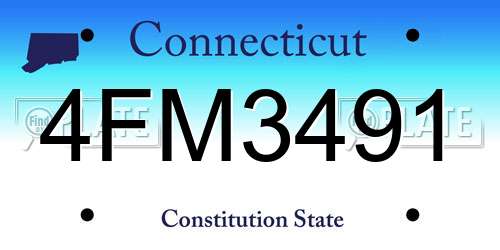 4FM3491 Connecticut License Plate