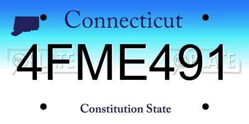 4FME491 Connecticut License Plate