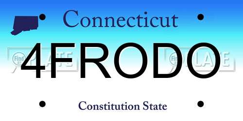 4FRODO Connecticut License Plate