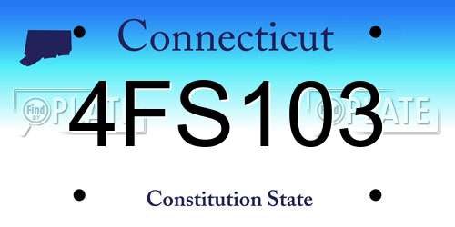 4FS103 Connecticut License Plate
