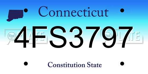 4FS3797 Connecticut License Plate