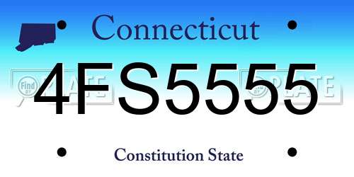 4FS5555 Connecticut License Plate
