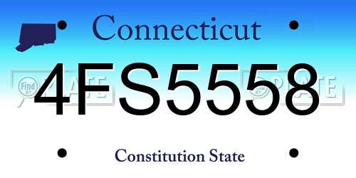 4FS5558 Connecticut License Plate