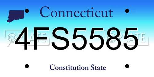 4FS5585 Connecticut License Plate