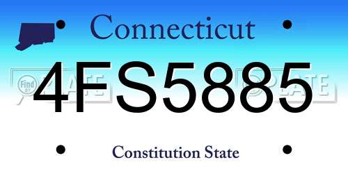 4FS5885 Connecticut License Plate