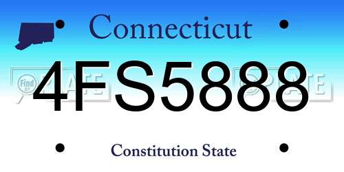 4FS5888 Connecticut License Plate