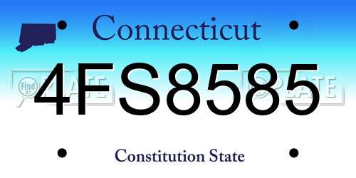 4FS8585 Connecticut License Plate