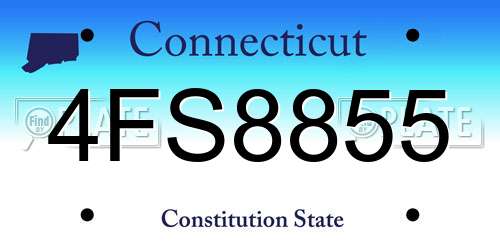 4FS8855 Connecticut License Plate