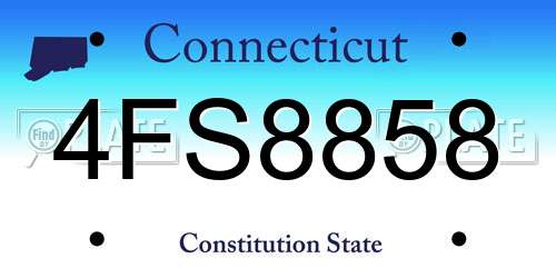 4FS8858 Connecticut License Plate
