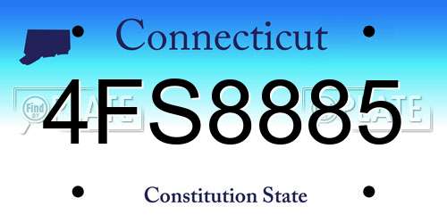 4FS8885 Connecticut License Plate