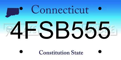 4FSB555 Connecticut License Plate