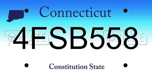 4FSB558 Connecticut License Plate