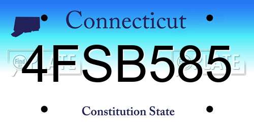 4FSB585 Connecticut License Plate