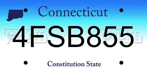4FSB855 Connecticut License Plate