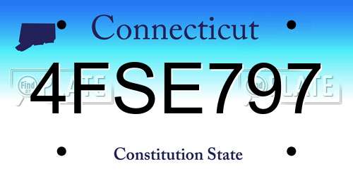 4FSE797 Connecticut License Plate