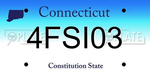 4FSI03 Connecticut License Plate