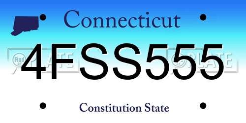 4FSS555 Connecticut License Plate