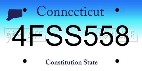 4FSS558 Connecticut License Plate