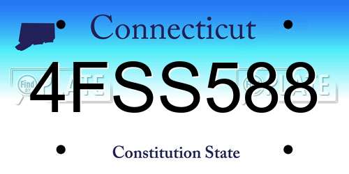 4FSS588 Connecticut License Plate