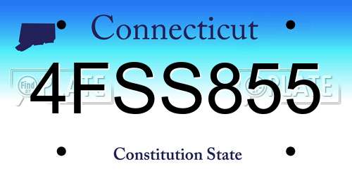 4FSS855 Connecticut License Plate