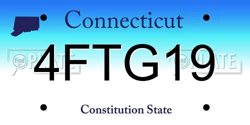 4FTG19 Connecticut License Plate