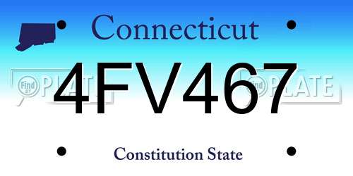 4FV467 Connecticut License Plate