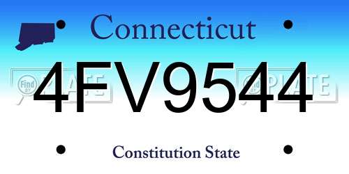 4FV9544 Connecticut License Plate
