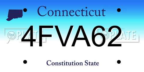 4FVA62 Connecticut License Plate