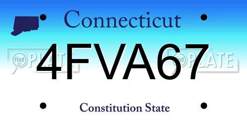 4FVA67 Connecticut License Plate